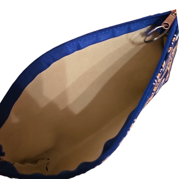 Evil Eye Blue and Gold Patterned Pencil Case or Cosmetics Bag, NWOT - Picture 2 of 2